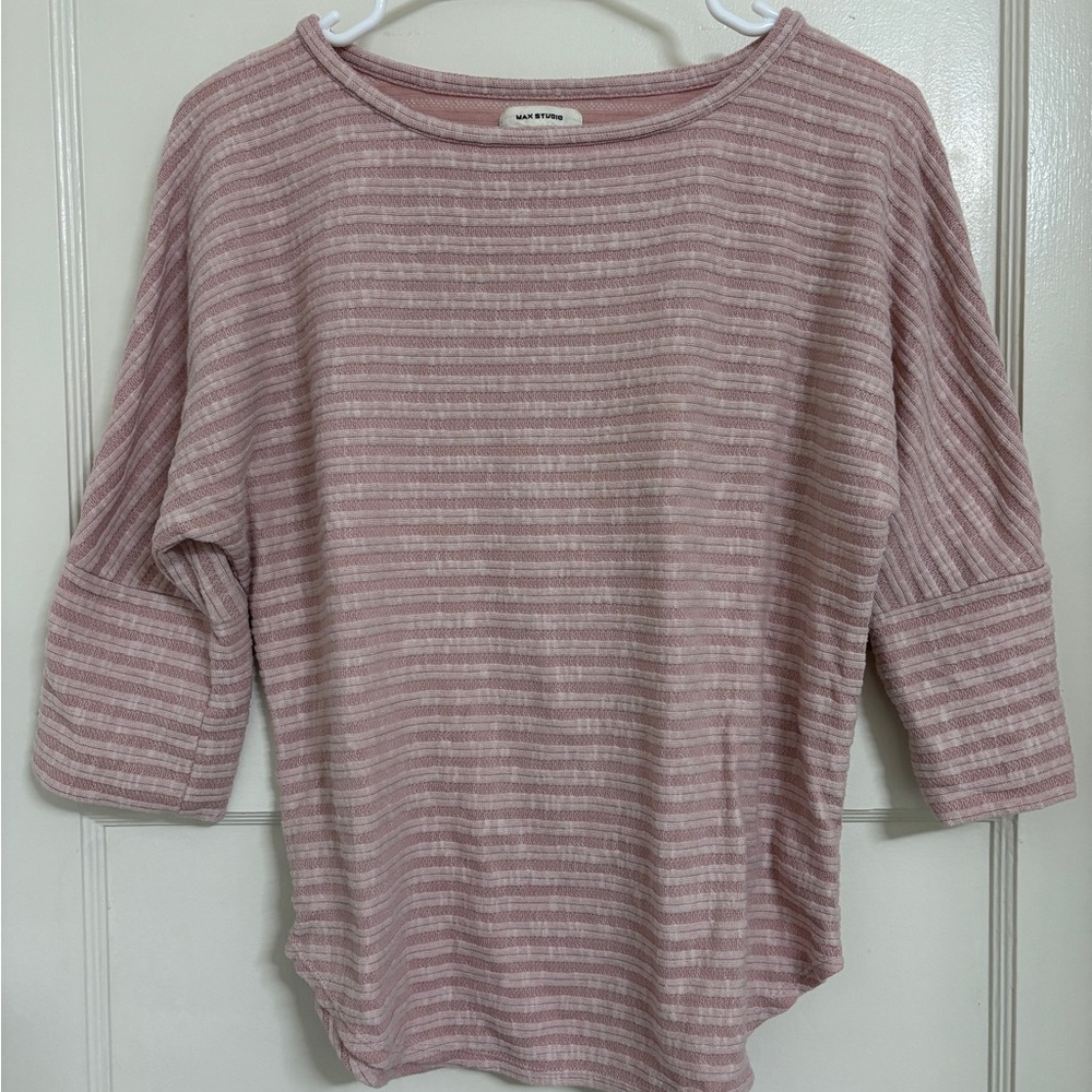 Max Studio Pink Striped Top